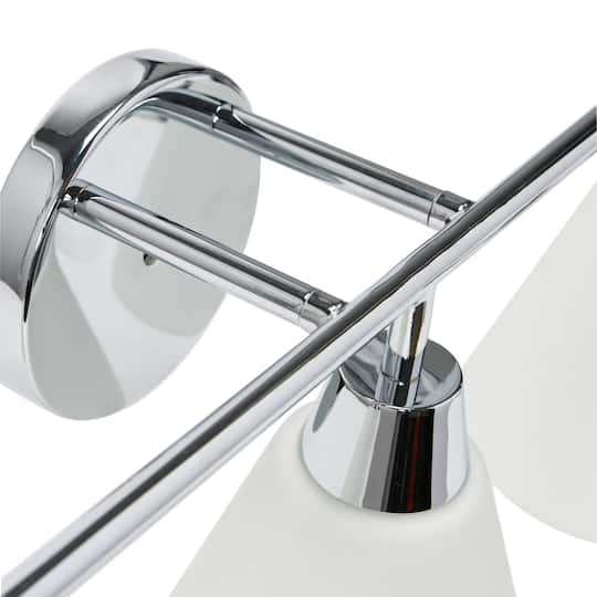Hello Honey® Robert Stevenson Lighting Brody Chrome Metal & Frosted Glass 3-Light Vanity Light